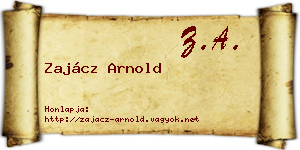 Zajácz Arnold névjegykártya